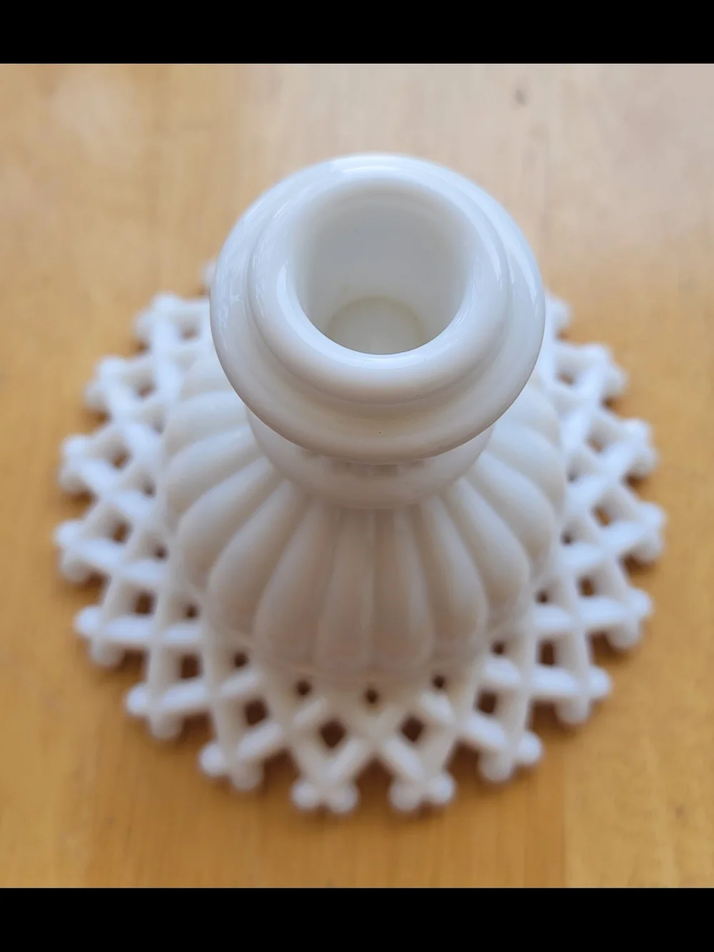 Vintage Westmoreland Milk Glass Lattice Candlestick Holder - White
